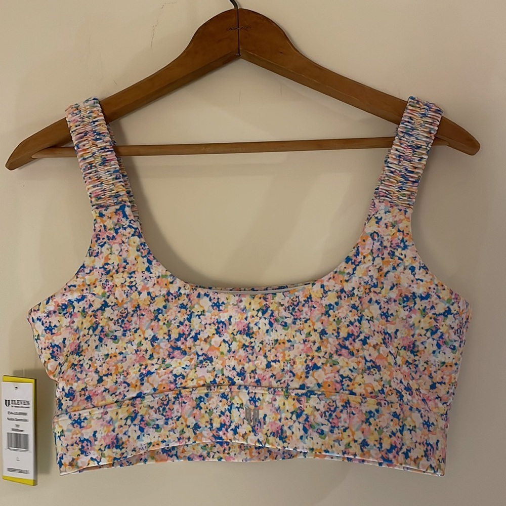 EleVen By Venus Williams Tennis Feminine Floral Kudos Sports Bra Wildflower sz L - Picture 6 of 8